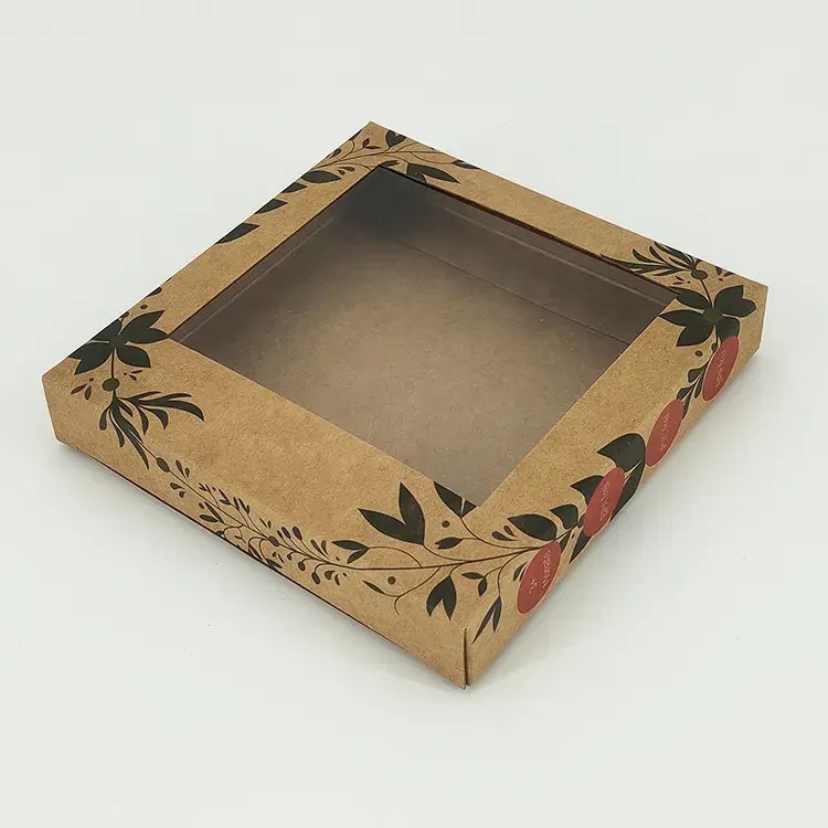 Custom Kraft Paper Packaging Boxes with Clear Window for Pizza - Image 2