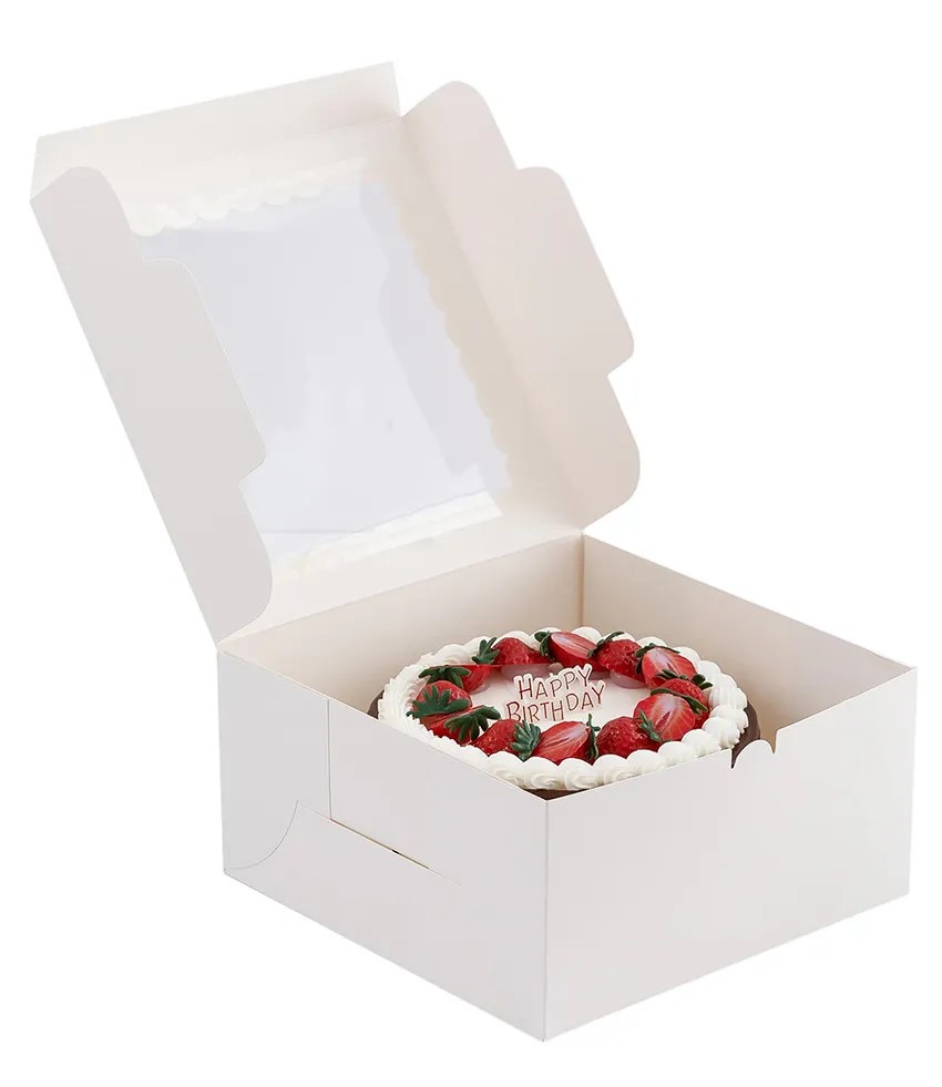 Custom White Kraft Paper Bakery Boxes with Window