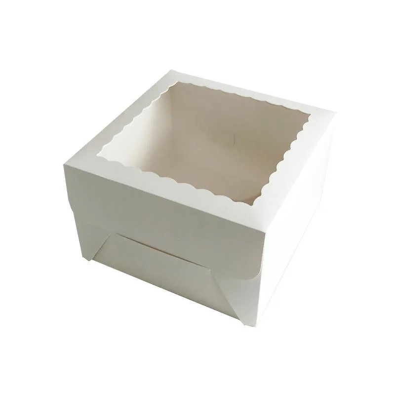 Custom White Kraft Paper Bakery Boxes with Window - Image 2